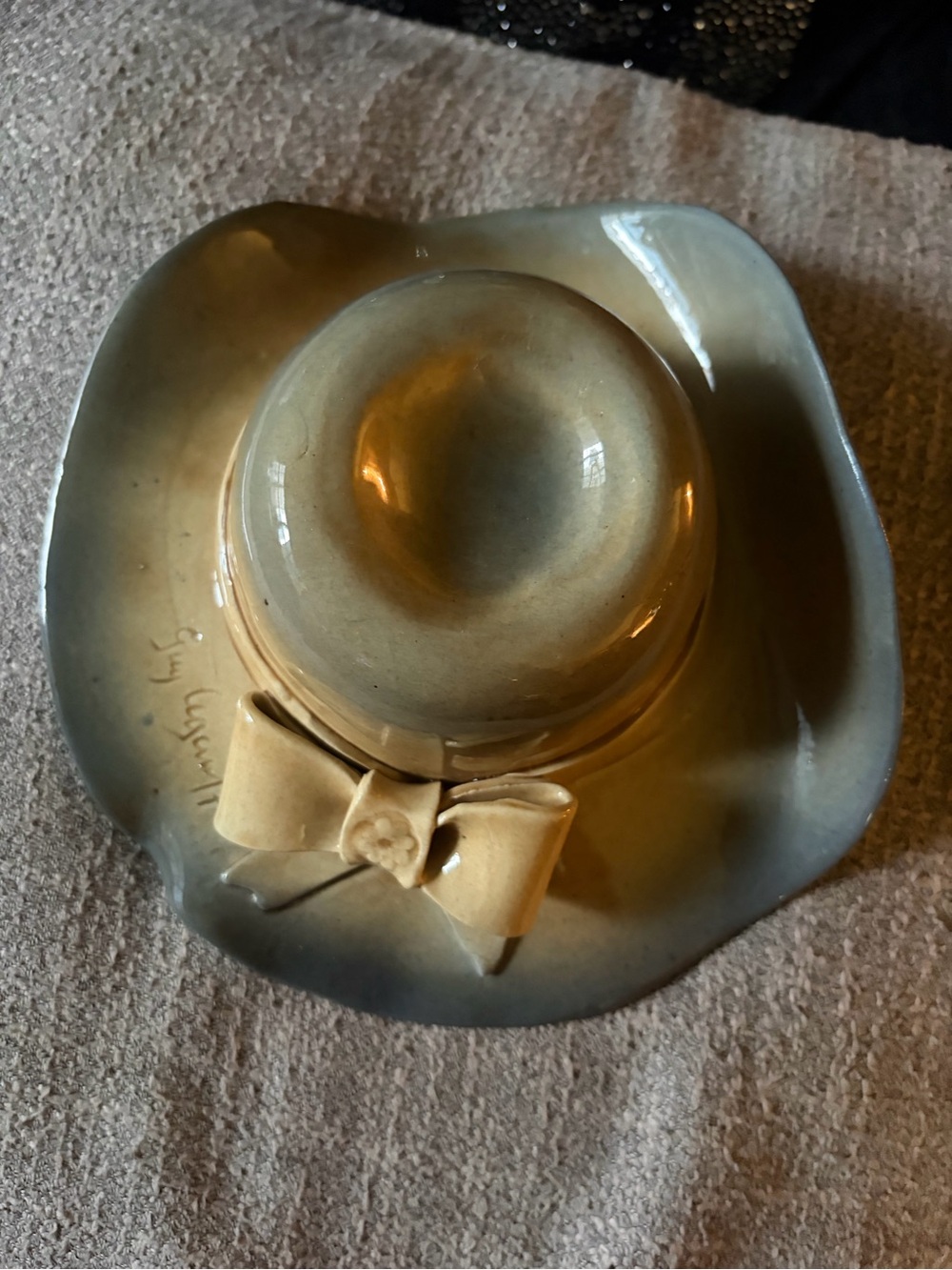 Decorative Ceramic Hat in Light Tan by Guy Legault